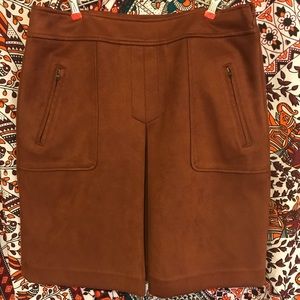 Brown suede Loft Outlet midi skirt size 10